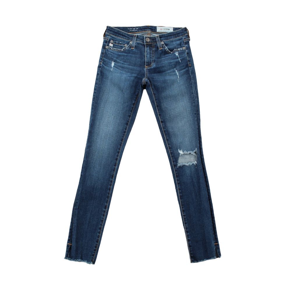 AG Adriano Goldschmied Denim Jeans Size 24 R Blue Distressed Skinny Legging